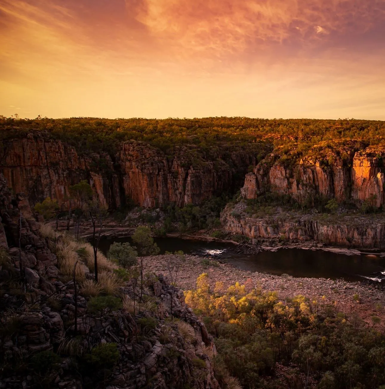 Towering Sandstone Cliffs and Rock Formations, Katherine Gorge